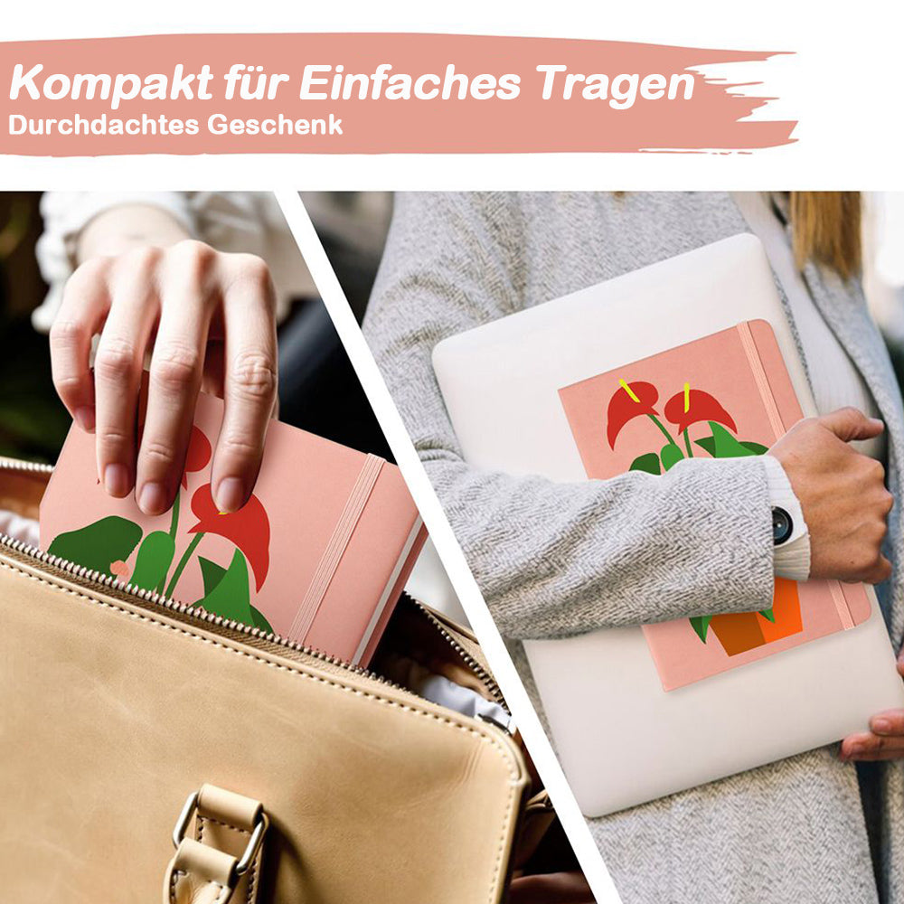 Blühende Grüne Topfpflanzen Notizbuch Malen nach Zahlen
