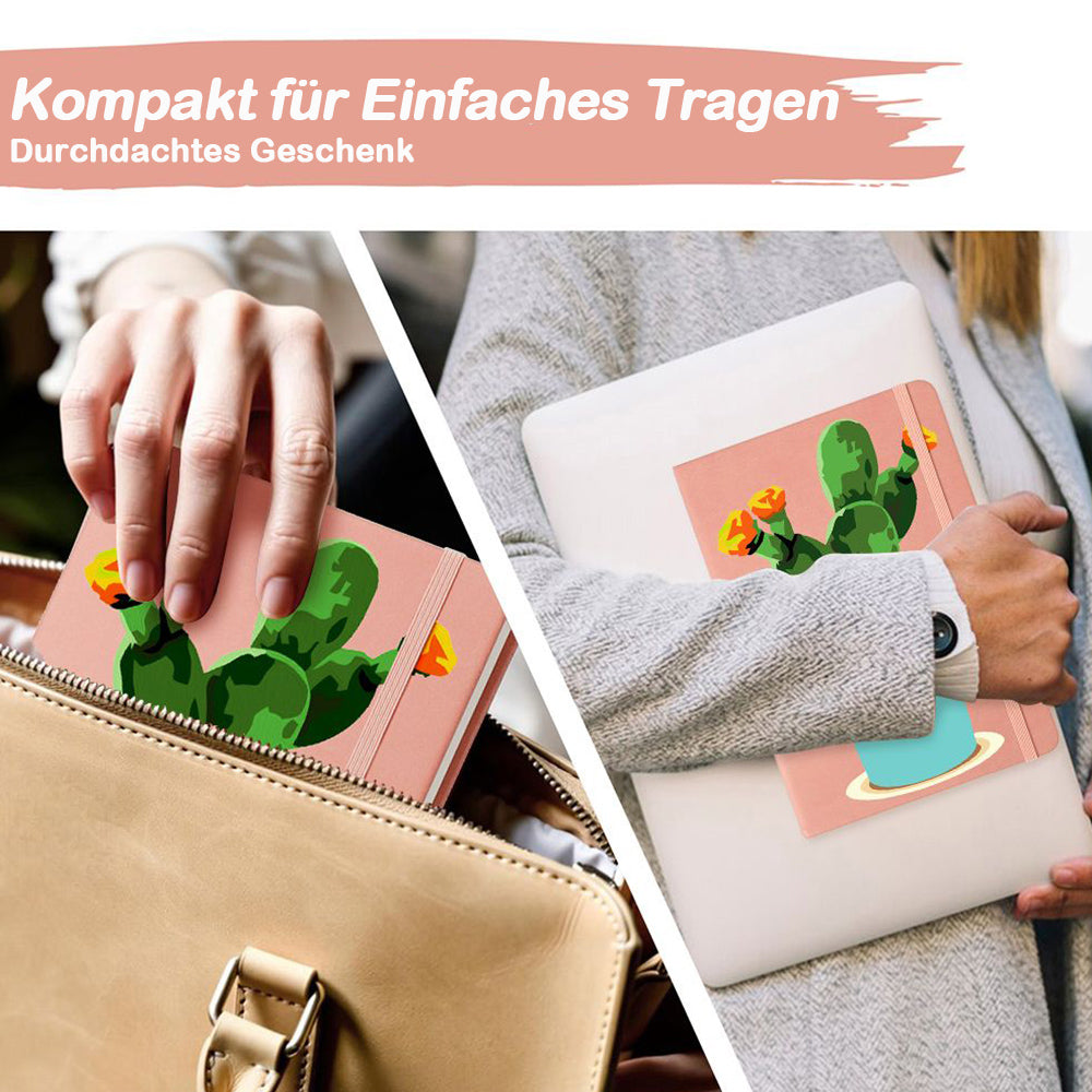 Blühender Kaktustopf Notizbuch Malen nach Zahlen