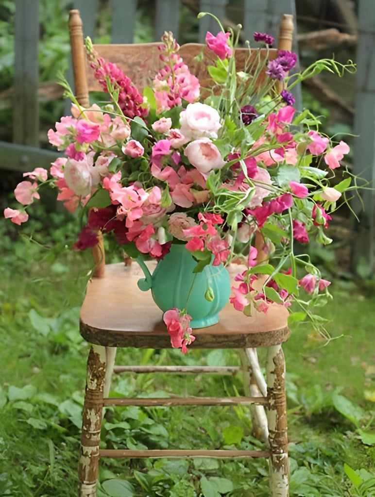 Blumenstrauß auf dem Stuhl Malen nach Zahlen