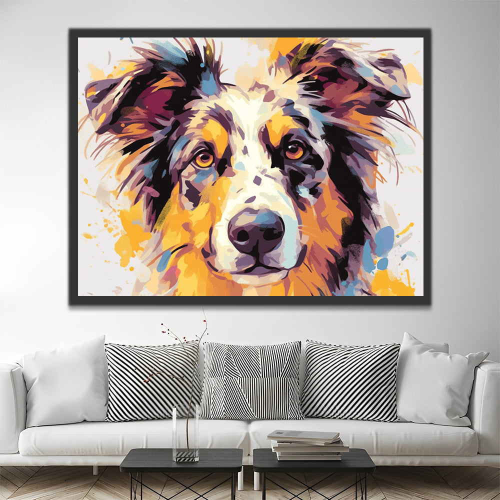 Border Collie Malen nach Zahlen