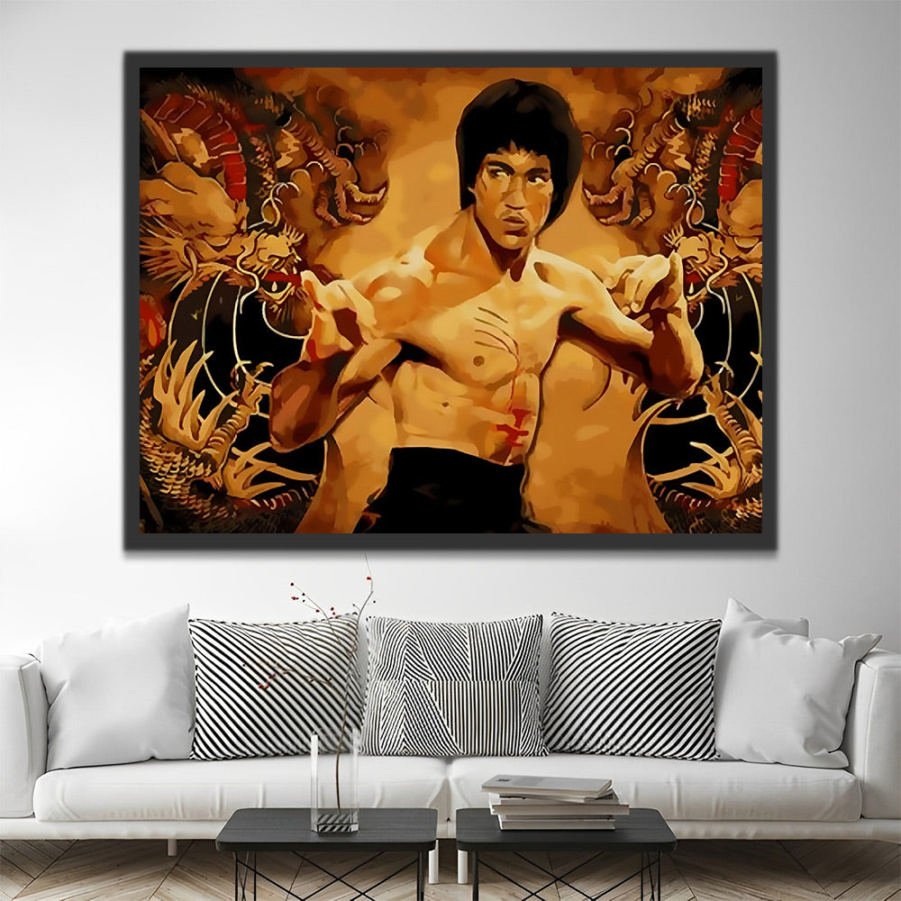 Bruce Lee und Drache Malen nach Zahlen