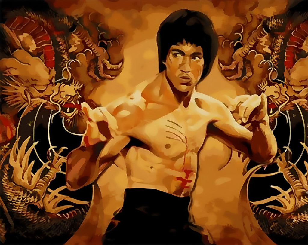 Bruce Lee und Drache Malen nach Zahlen