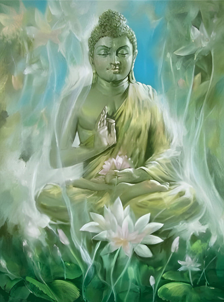 Buddha Lotusblumen Malen nach Zahlen