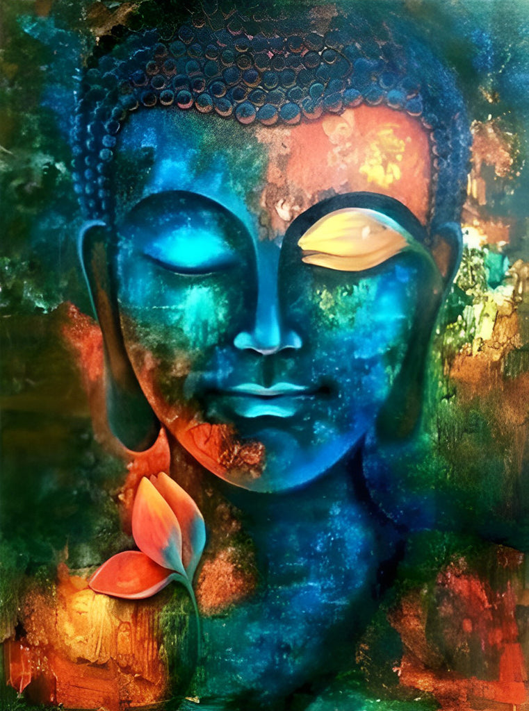 Buddha mit geschlossenen Augen Malen nach Zahlen