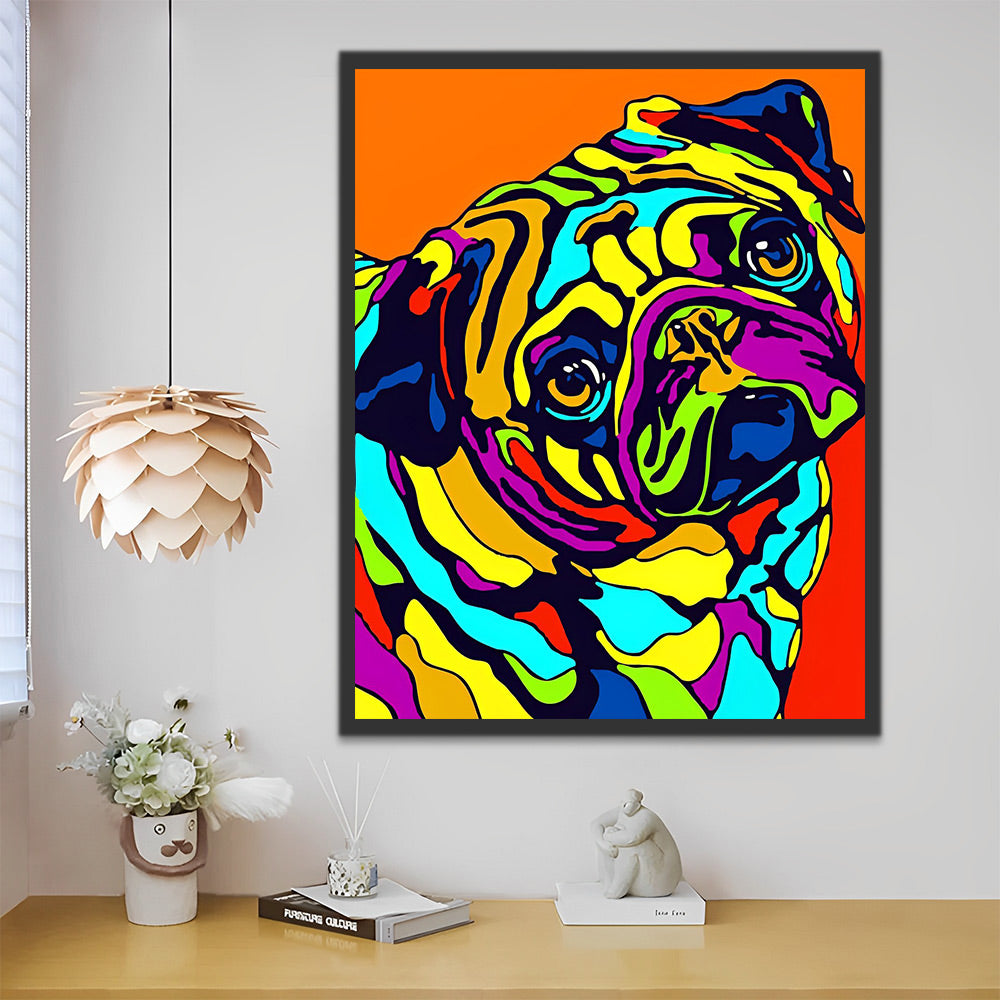 Bulldogge Pop Art Malen nach Zahlen