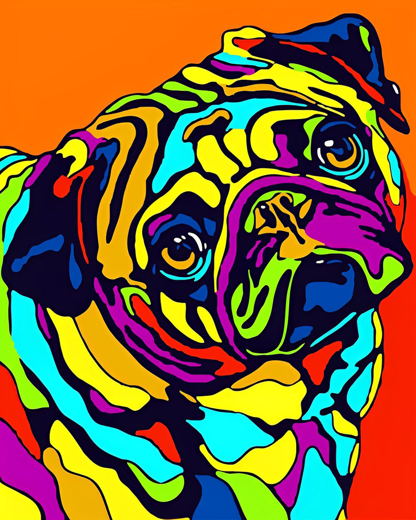 Bulldogge Pop Art Malen nach Zahlen