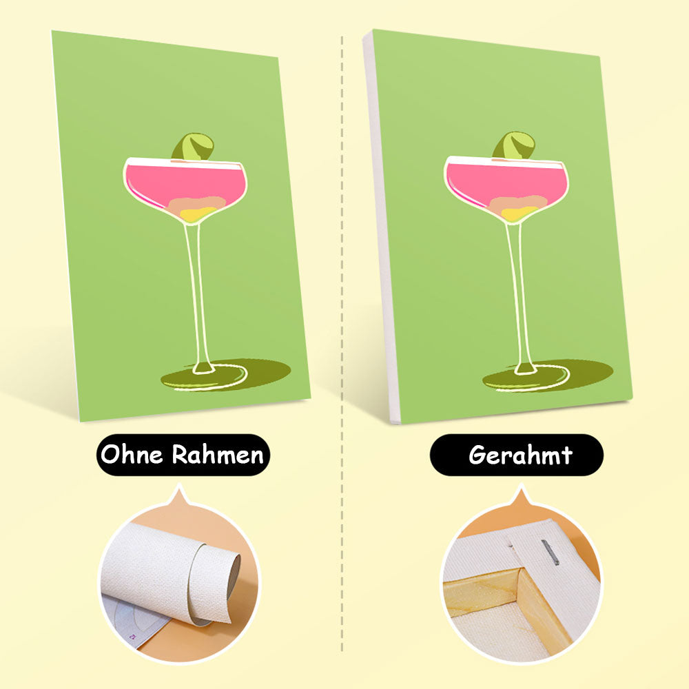 Bunte Cocktails 6 Stück Mini Malen nach Zahlen