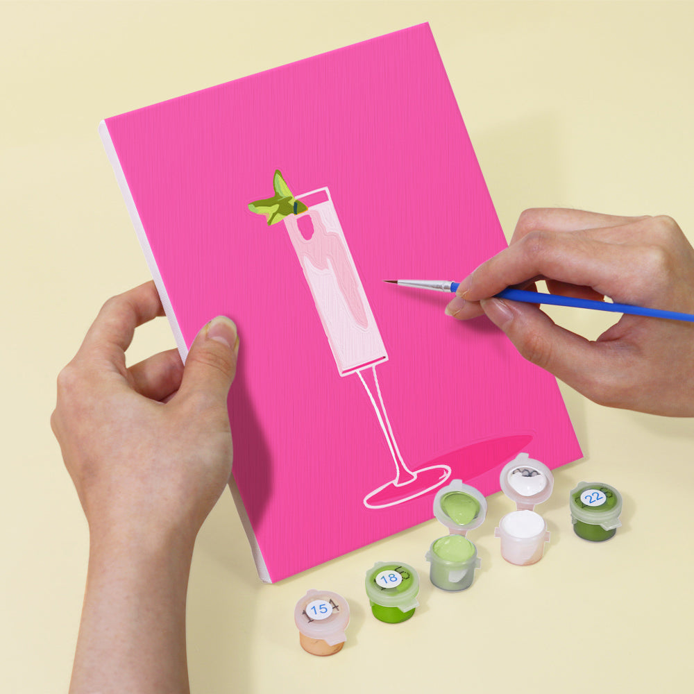 Bunte Cocktails 6 Stück Mini Malen nach Zahlen