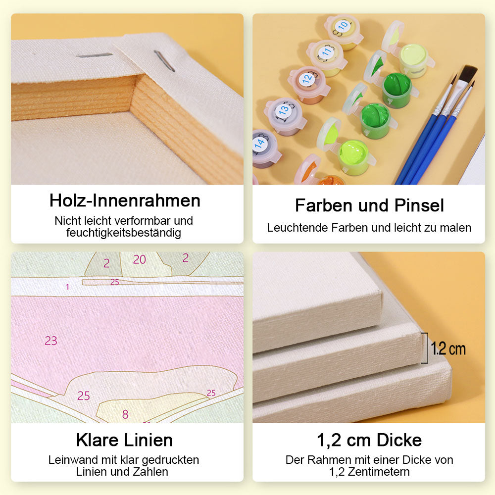 Bunte Cocktails 6 Stück Mini Malen nach Zahlen