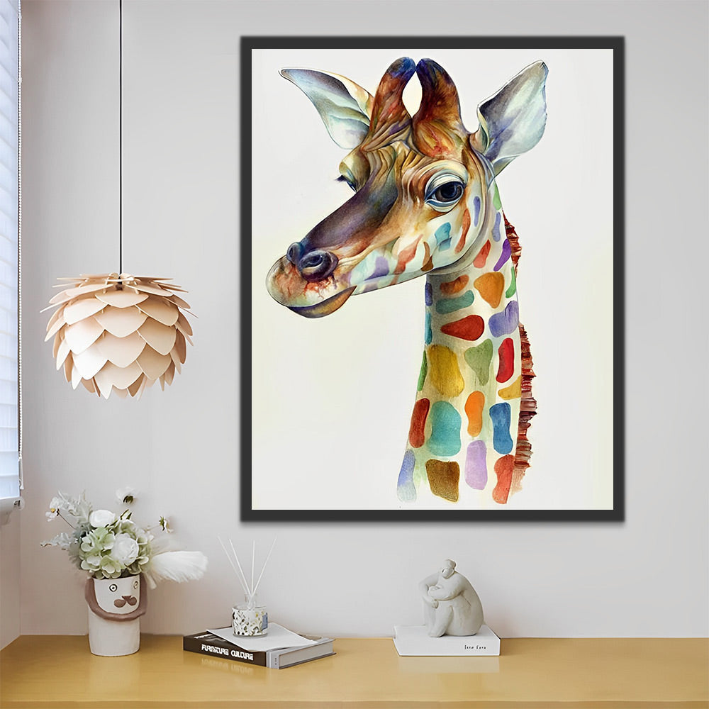 Bunte Giraffe Malen nach Zahlen