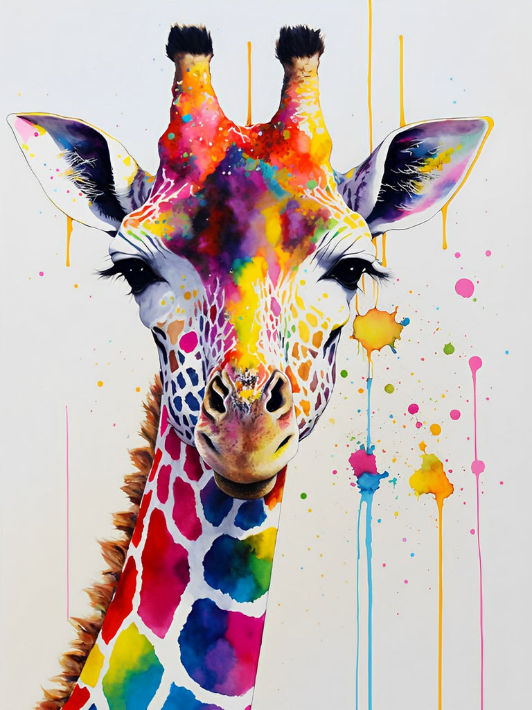 Bunte Giraffe Malen nach Zahlen