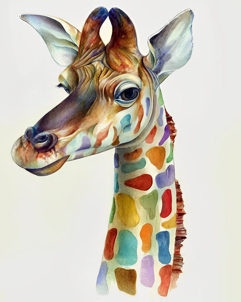 Bunte Giraffe Malen nach Zahlen