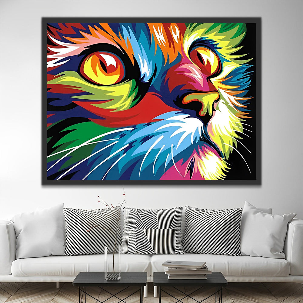 Bunte Katze Pop Art Malen nach Zahlen