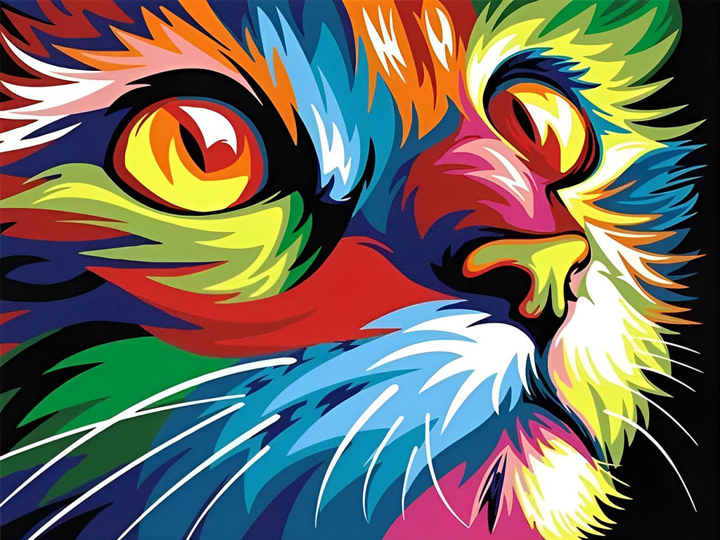 Bunte Katze Pop Art Malen nach Zahlen