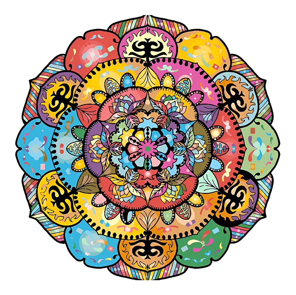 Bunte Lotosblume, Mandala Malen nach Zahlen