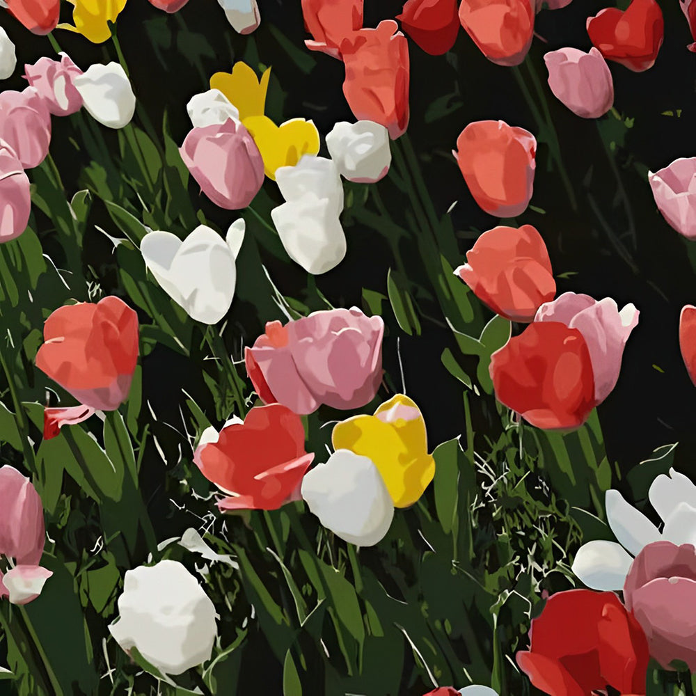 Bunte Tulpen Malen nach Zahlen