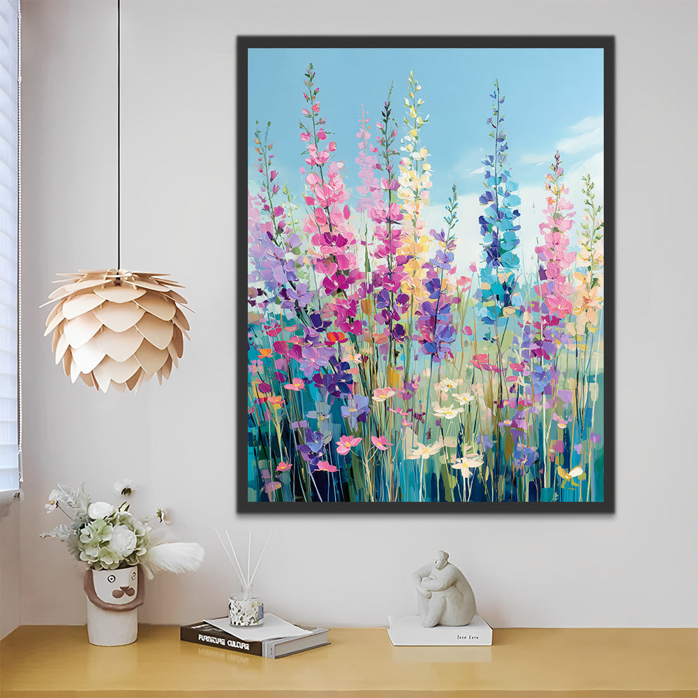 Bunte Wildblumen im Frühling Malen nach Zahlen
