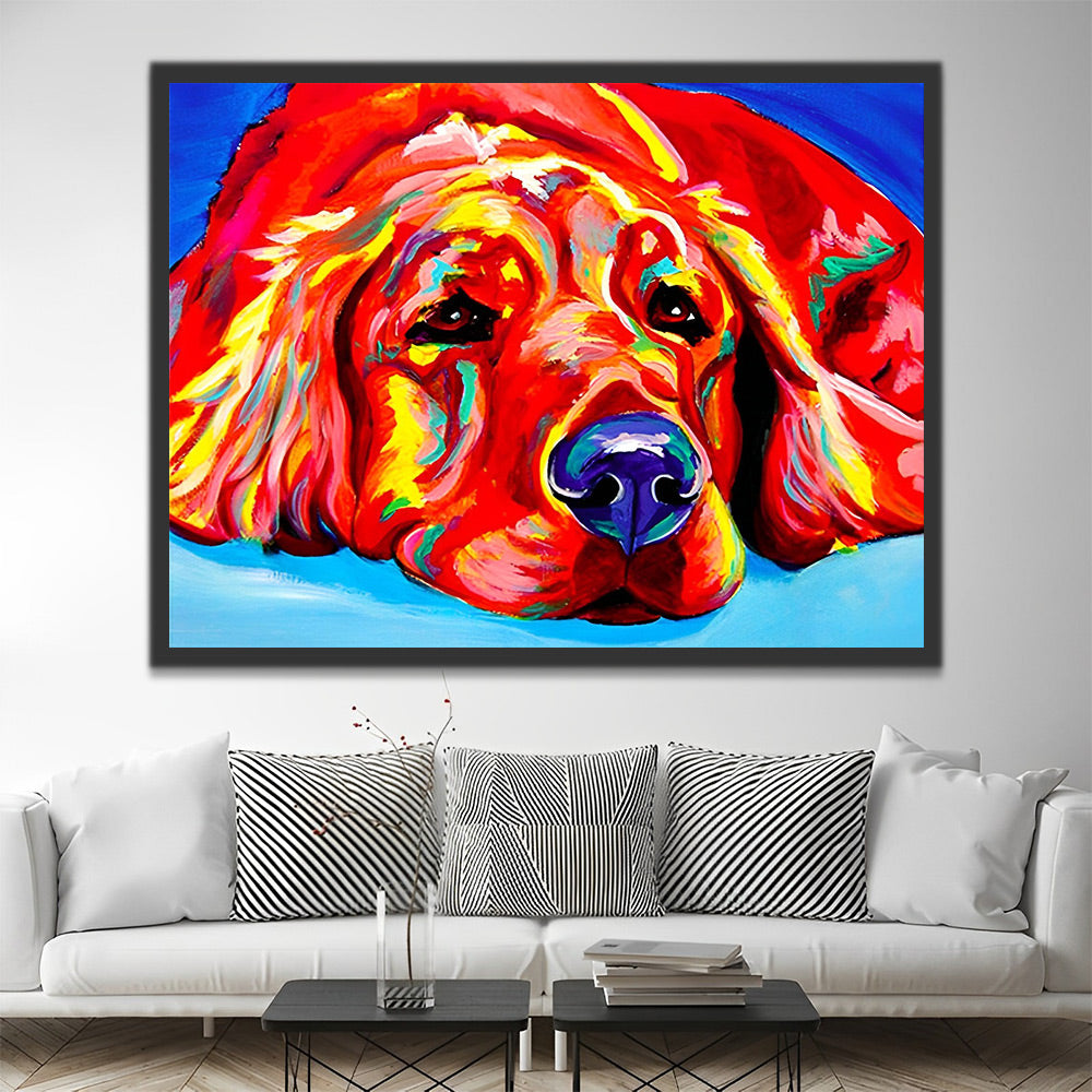 Bunter Golden Retriever Malen nach Zahlen