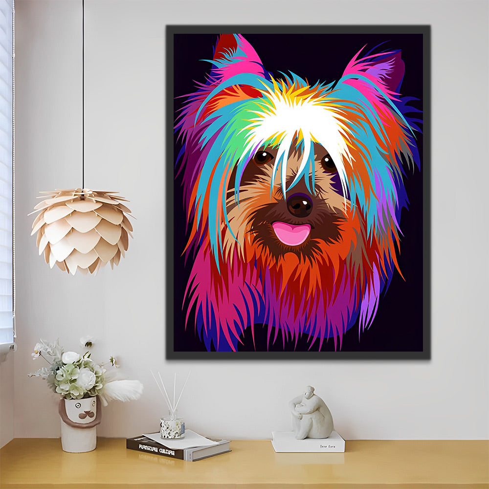 Bunter Yorkshire Terrier Malen nach Zahlen