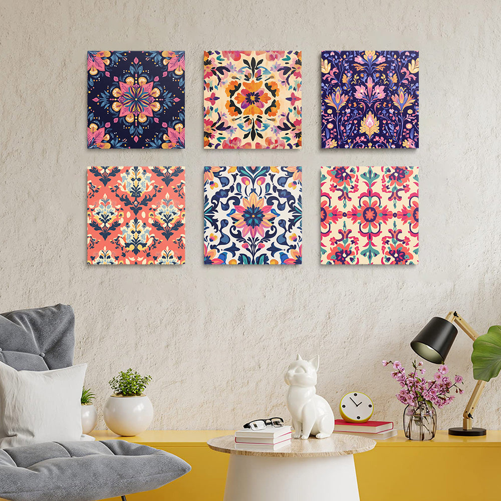 Buntes Mandala 6 Stück Mini Malen nach Zahlen