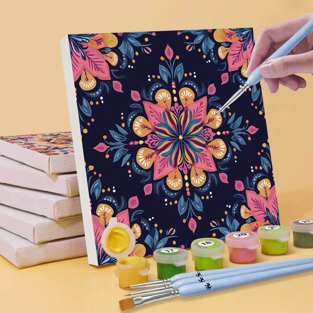 Buntes Mandala 6 Stück Mini Malen nach Zahlen