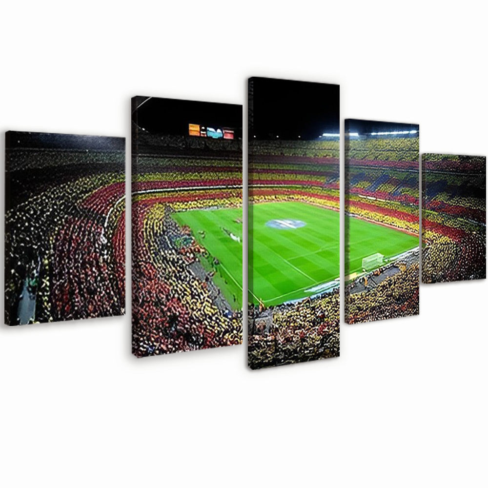 Camp Nou Stadion in Barcelona 5-teilig Sonderformat Malen nach Zahlen