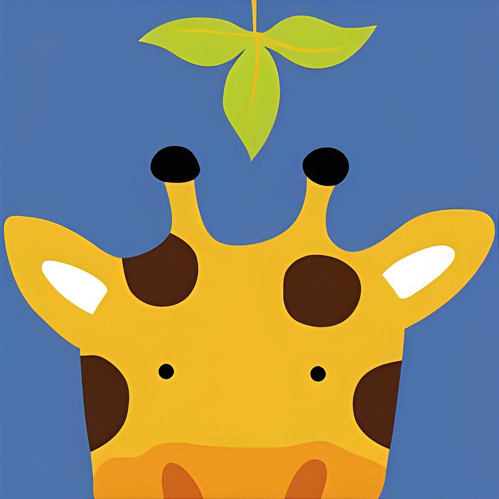 Cartoon Giraffe und Blatt Malen nach Zahlen Für Kinder