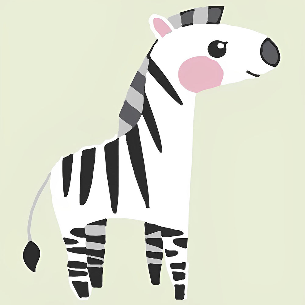 Cartoon Zebra Malen nach Zahlen Für Kinder