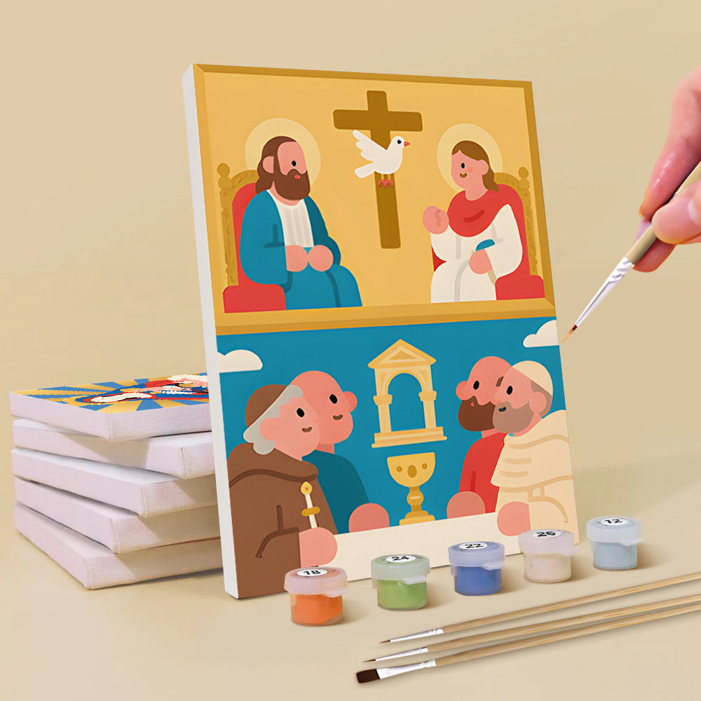 Christliche Mythologie 6 Stück Mini Malen nach Zahlen