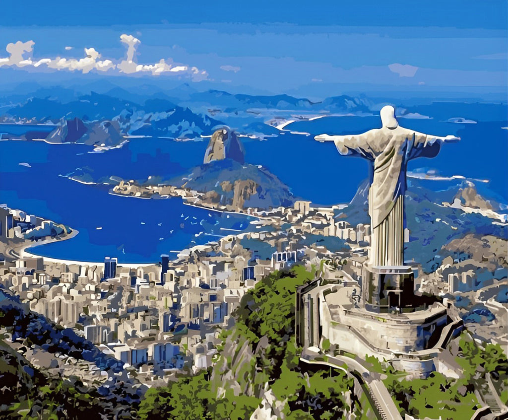 Christusstatue in Rio de Janeiro Malen nach Zahlen