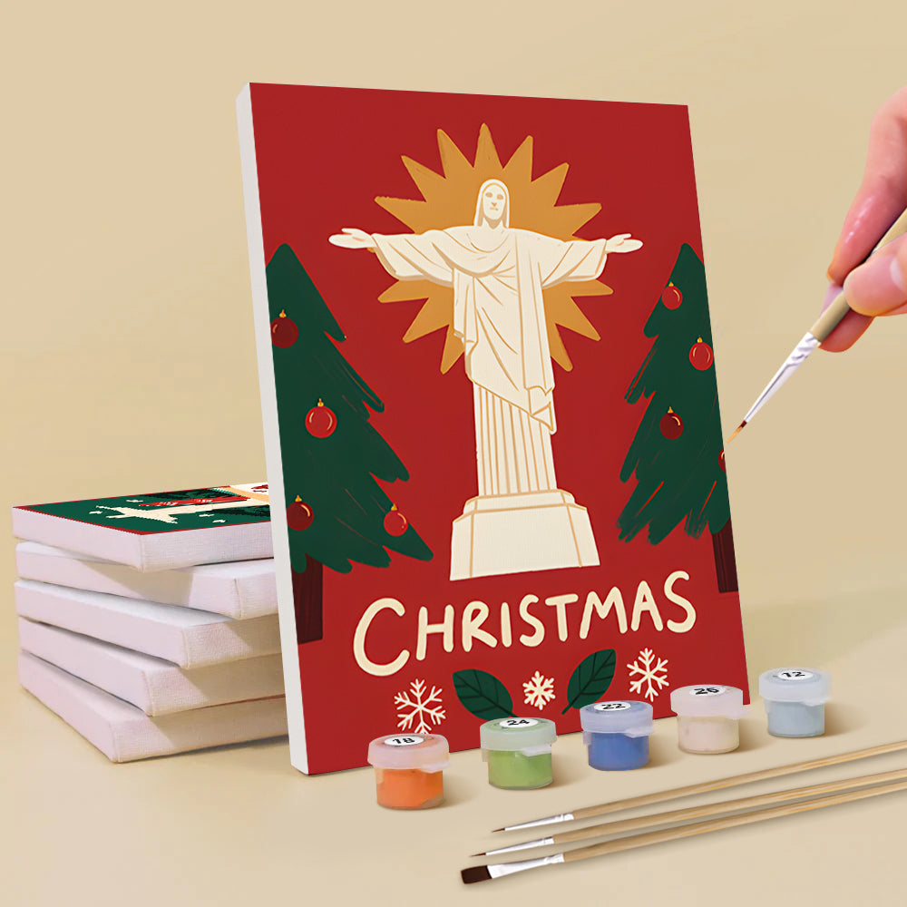 Christusstatue zu Weihnachten 6 Stück Mini Malen nach Zahlen