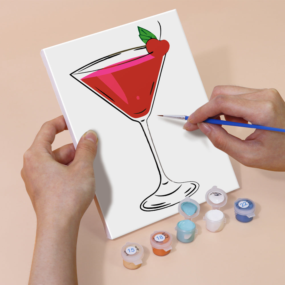 Cocktails mit vielfältigen Geschmacksrichtungen 6 Stück Mini Malen nach Zahlen