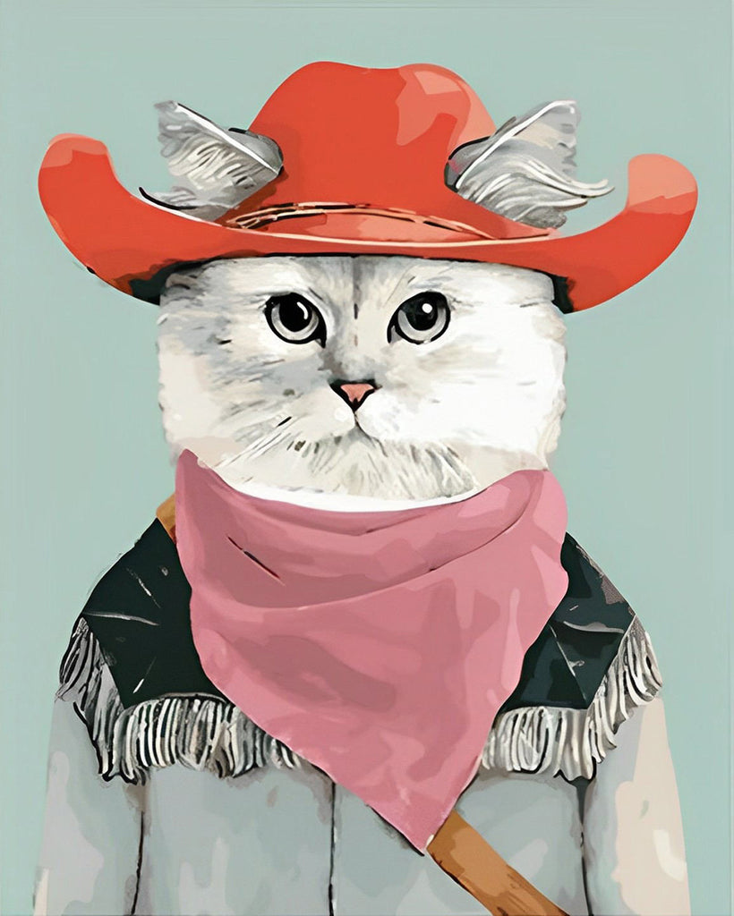 Cowboy Kater Malen nach Zahlen