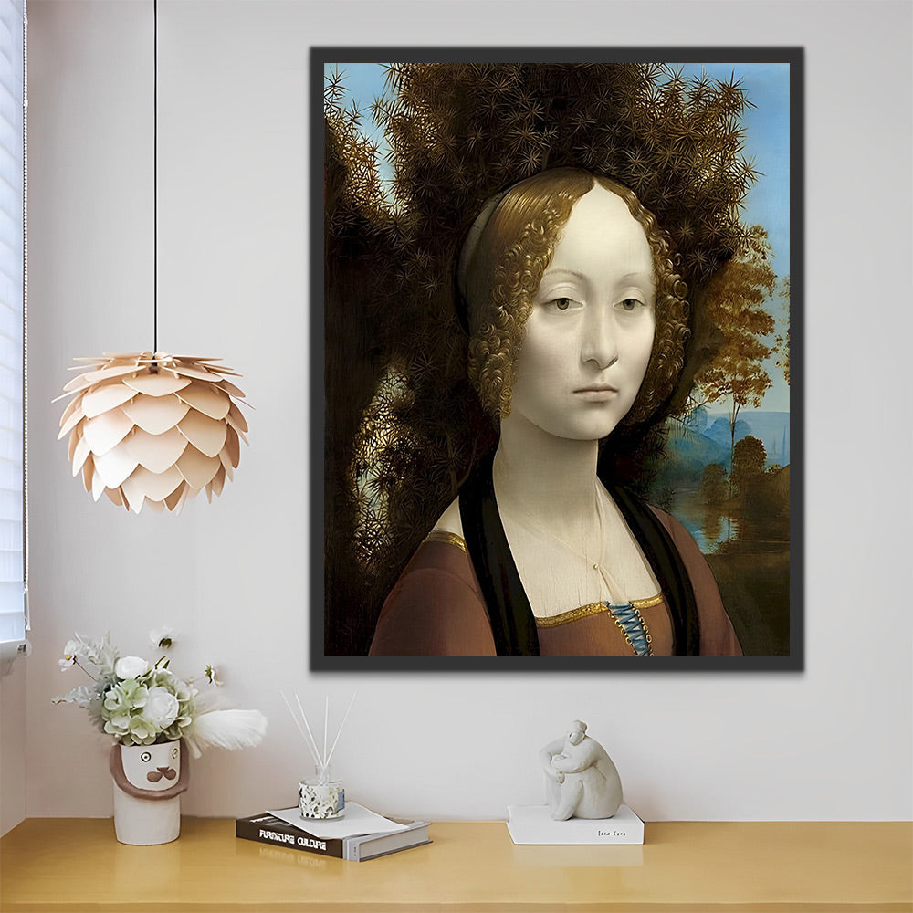 Da Vinci, Ginevra de' Benci Malen nach Zahlen