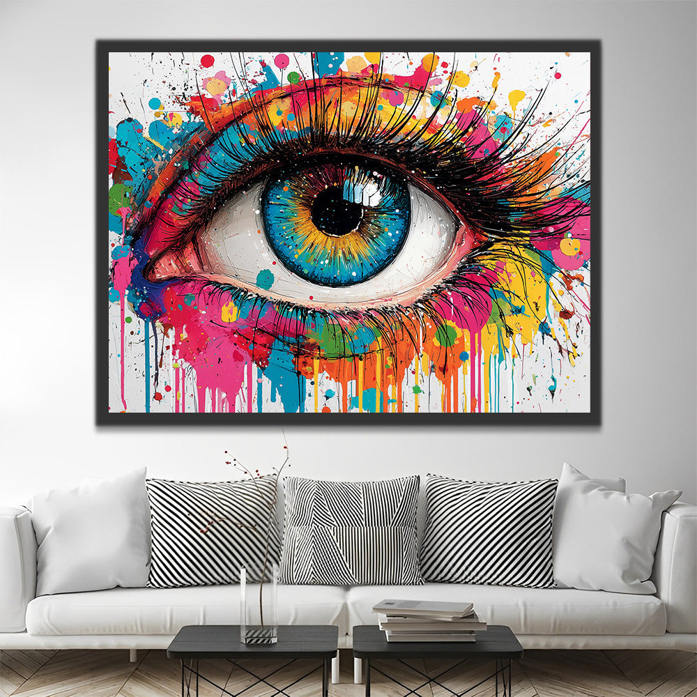 Das Bunte Auge einer Frau Malen nach Zahlen