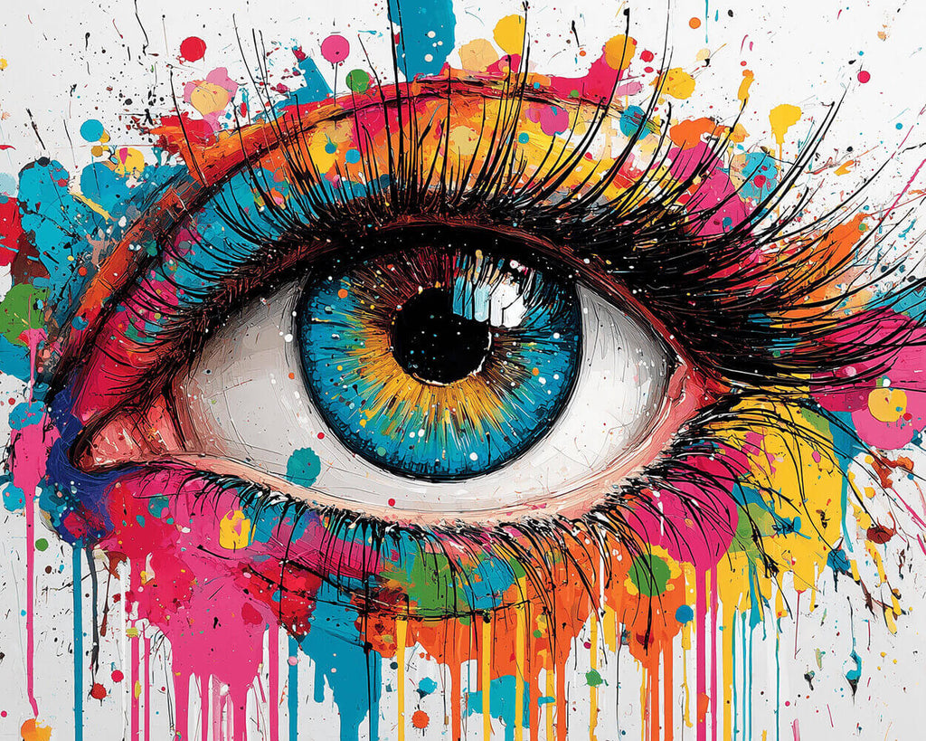 Das Bunte Auge einer Frau Malen nach Zahlen