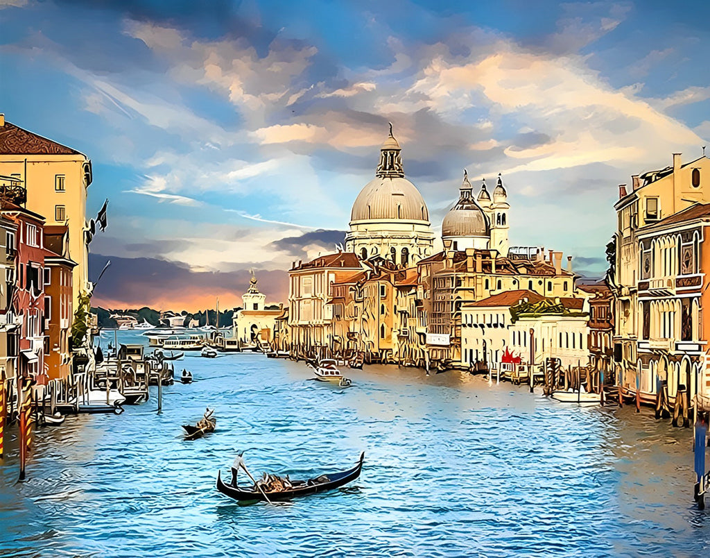 Der Canal Grande in Venedig Malen nach Zahlen