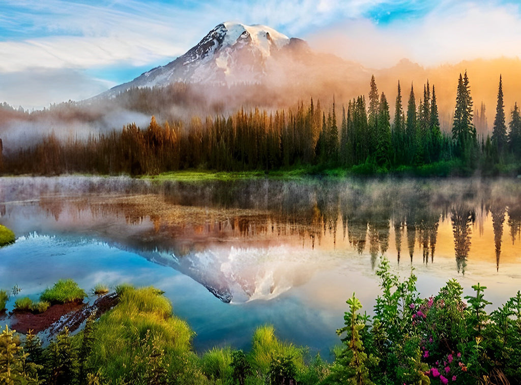 Der Mount-Rainier-Nationalpark Malen nach Zahlen