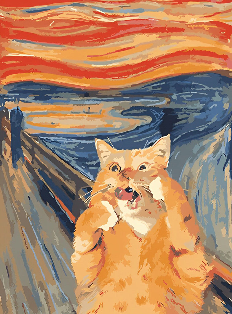 Der Schrei, Klassiker Kunst Katze Malen nach Zahlen