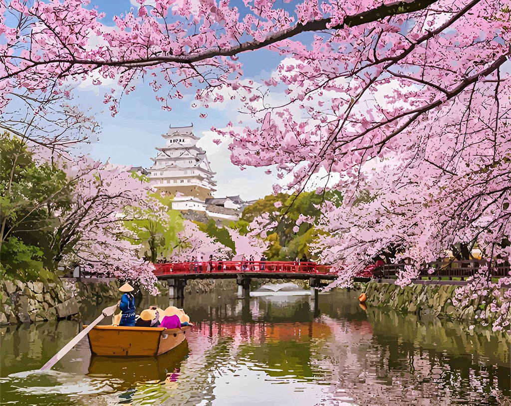 Die Burg Himeji in Japan Malen nach Zahlen