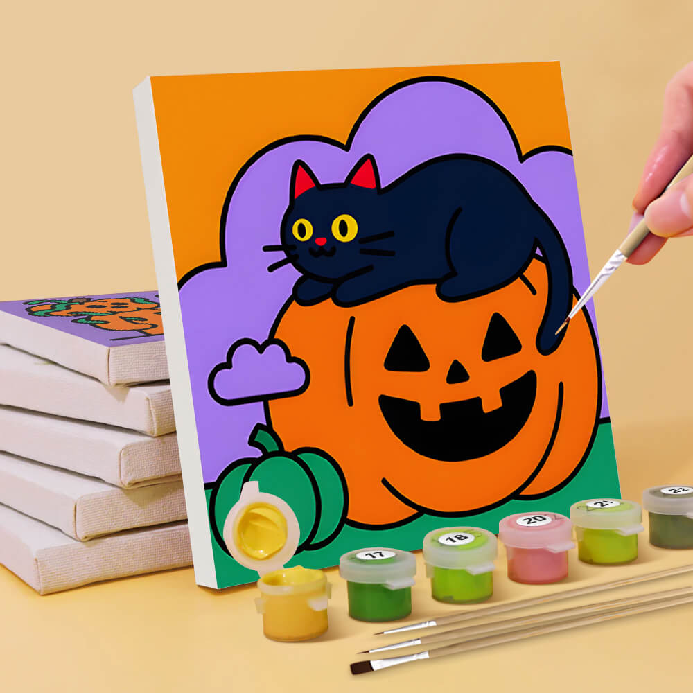 Ein Fröhliches Halloween 6 Stück Mini Malen nach Zahlen