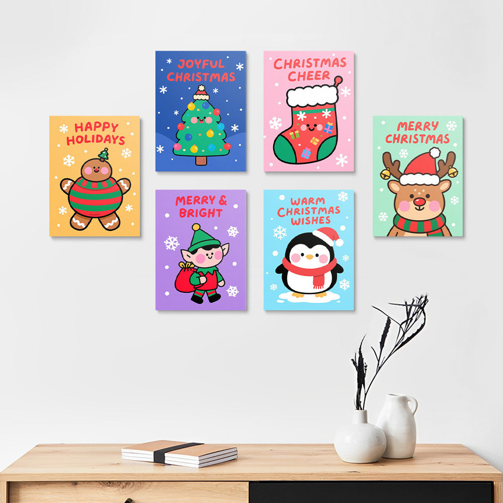 Ein Fröhliches Weihnachten 6 Stück Mini Malen nach Zahlen