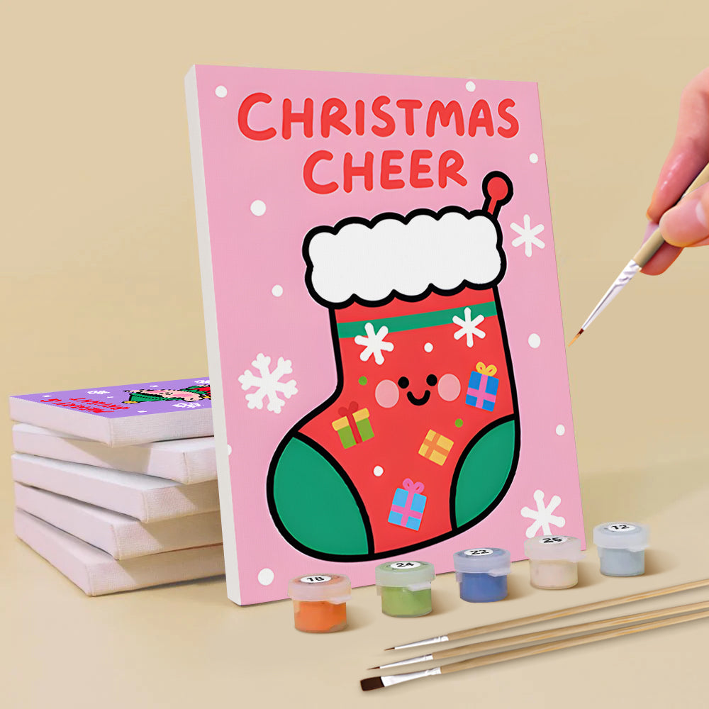 Ein Fröhliches Weihnachten 6 Stück Mini Malen nach Zahlen