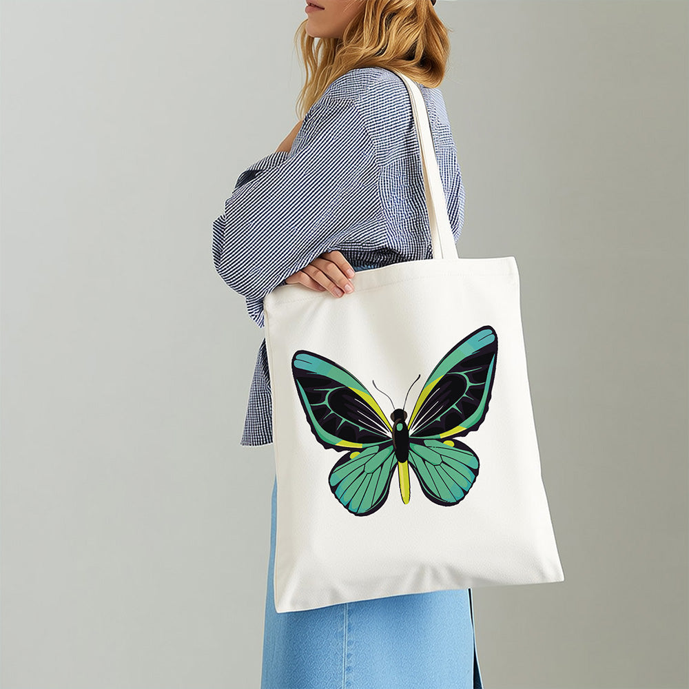 Ein Grüner Schmetterling Leinwand Tragetasche Malen nach Zahlen