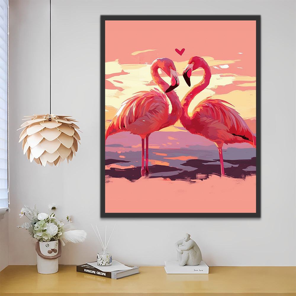 Ein Paar Flamingos Malen nach Zahlen