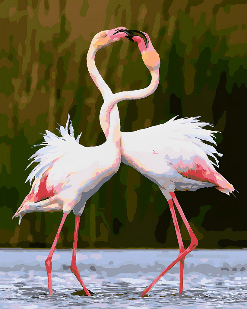 Ein Paar Flamingos Malen nach Zahlen