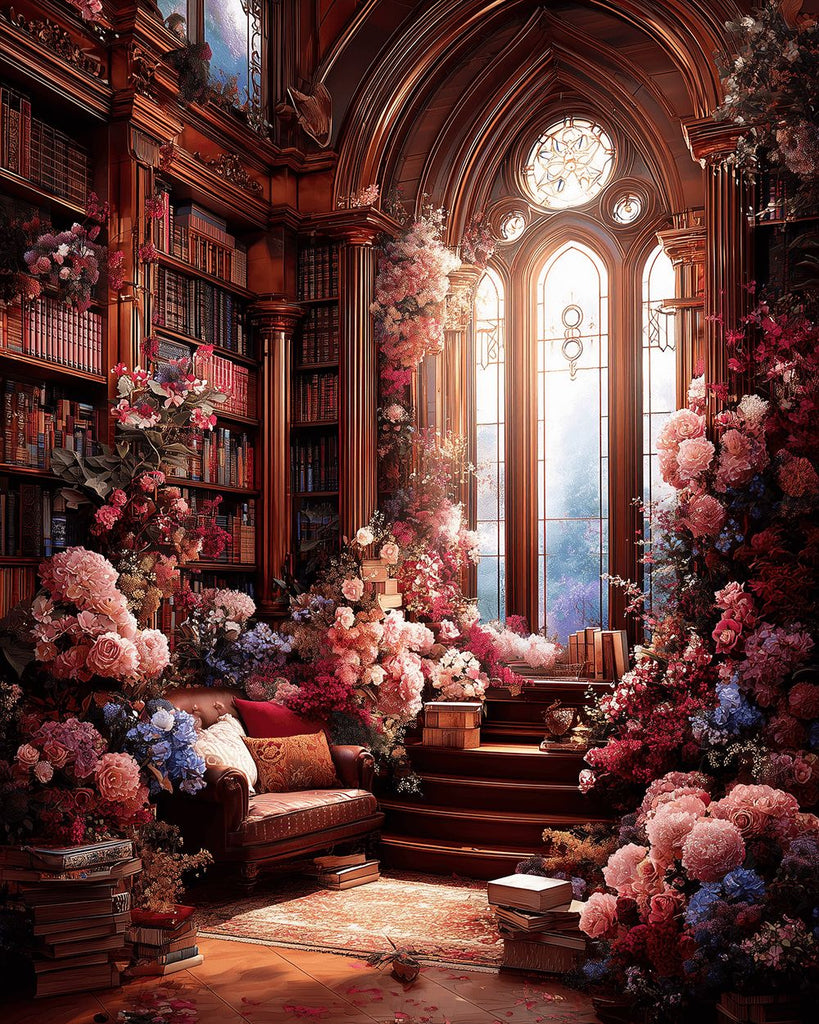 Ein prächtiges Zimmer voller Blumen Malen nach Zahlen