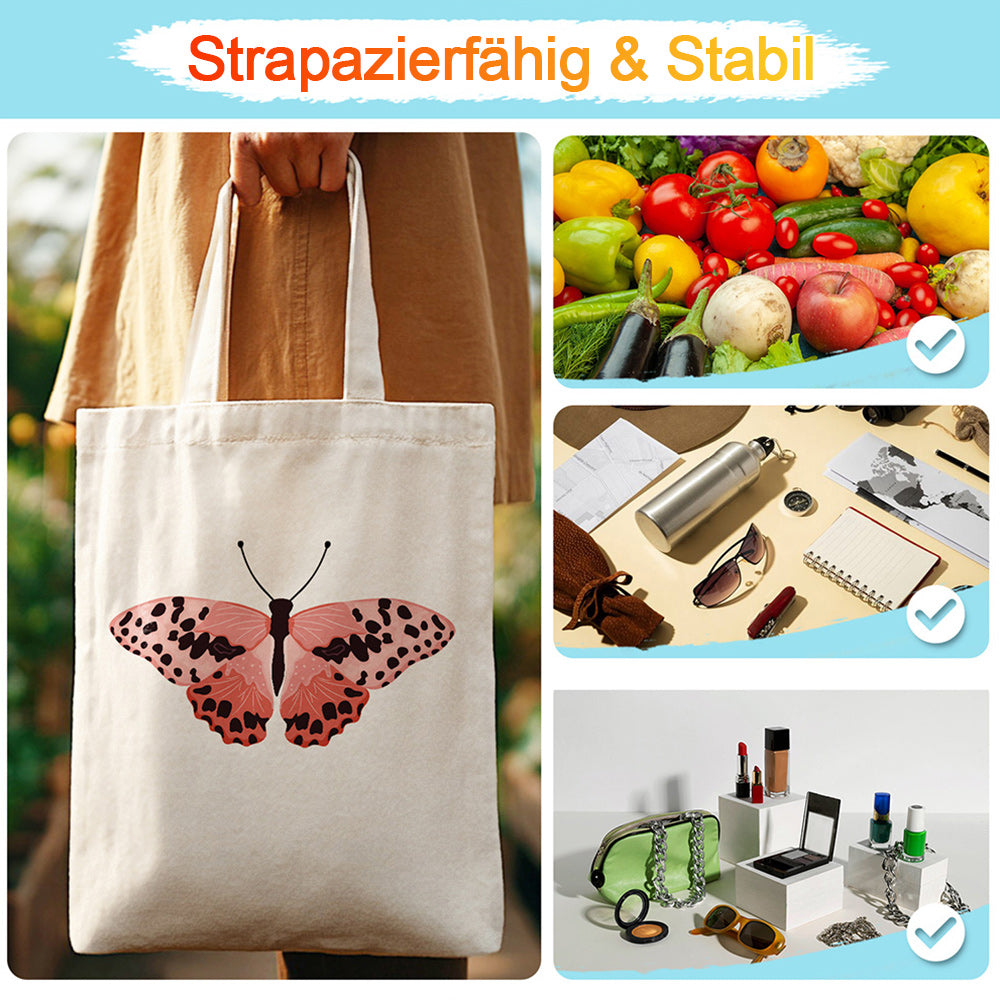 Ein Rosa Schmetterling mit Schwarzen Flecken Leinwand Tragetasche Malen nach Zahlen