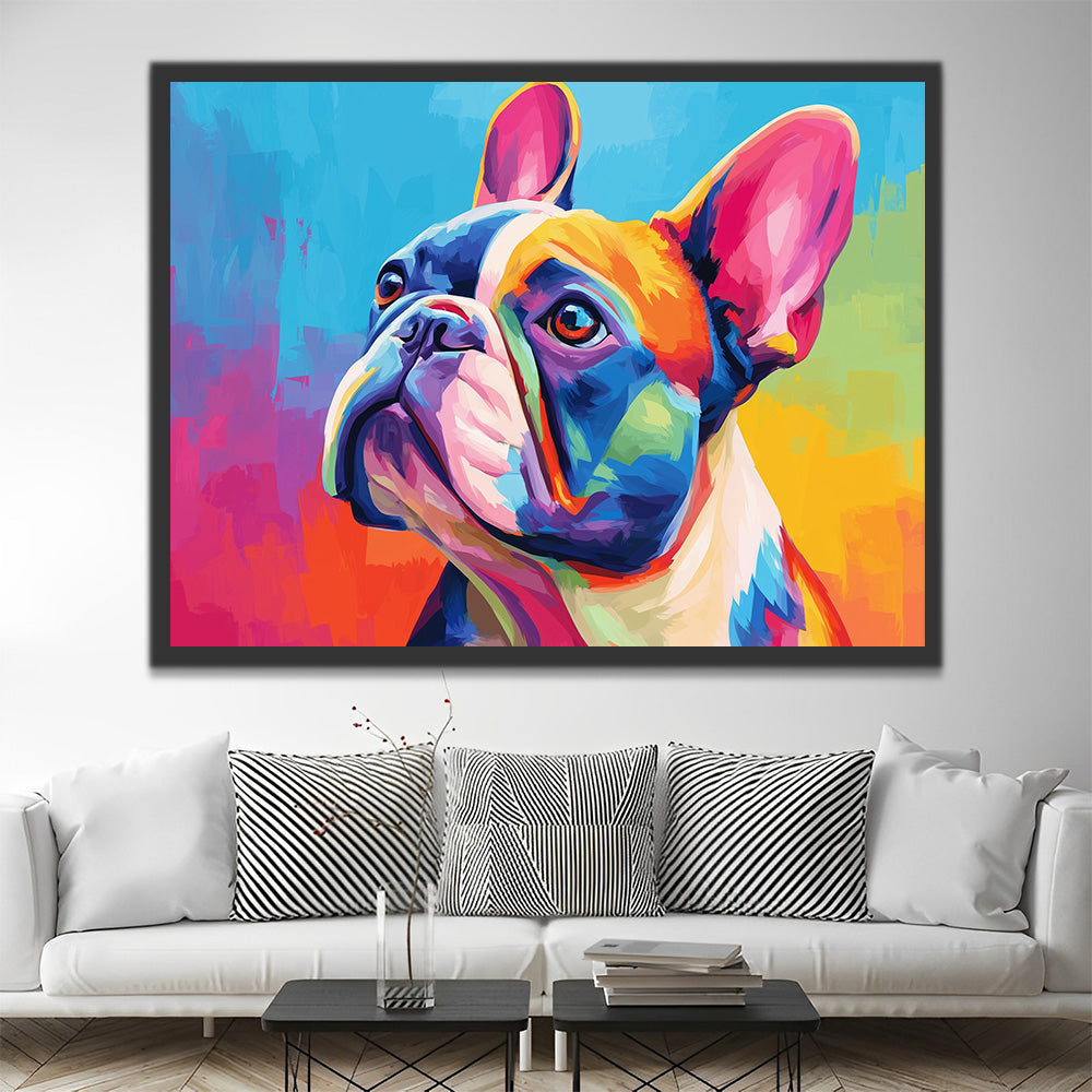 Eine farbige französische Bulldogge Malen nach Zahlen