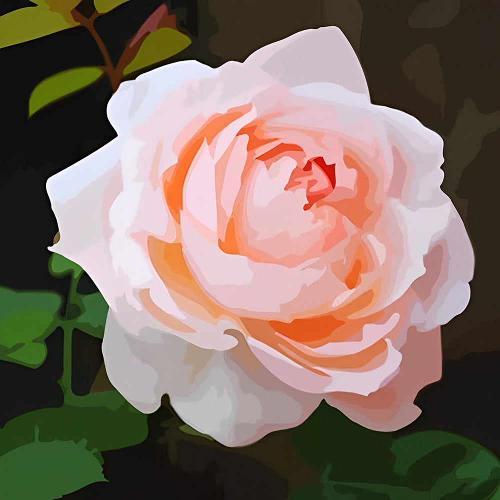 Eine rosa Rose Malen nach Zahlen